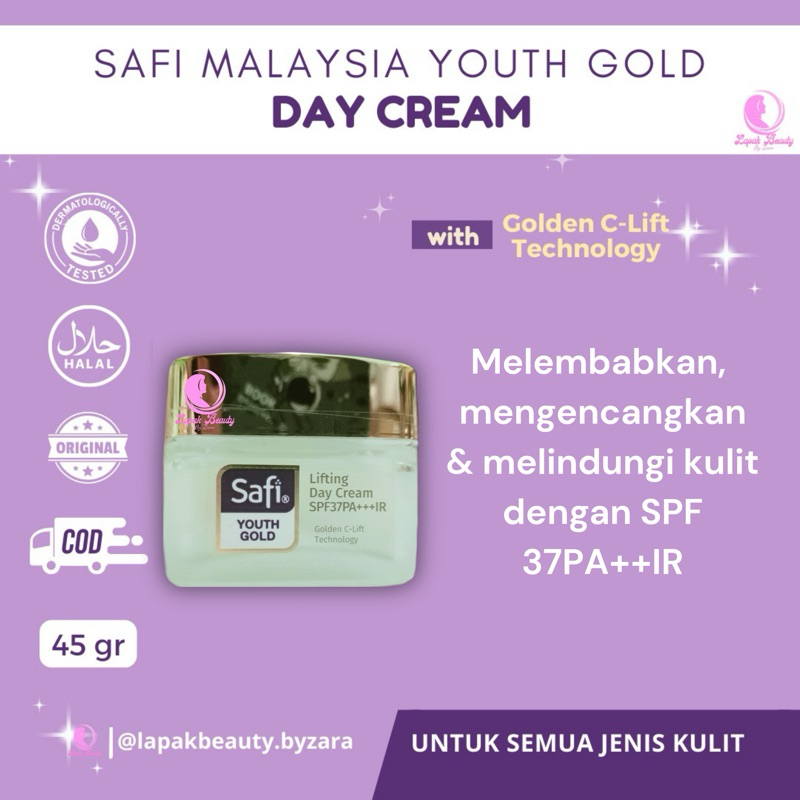 Safi Day Cream Pelembab Pencerah Wajah Cream Siang SPF 37 Whitening Brightening Safi Malaysia