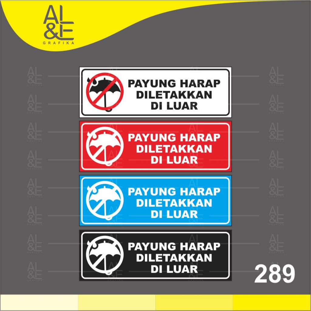 

289 - Stiker Payung Harap Letak di Luar, Stiker Vynil, Premium, Tahan Air