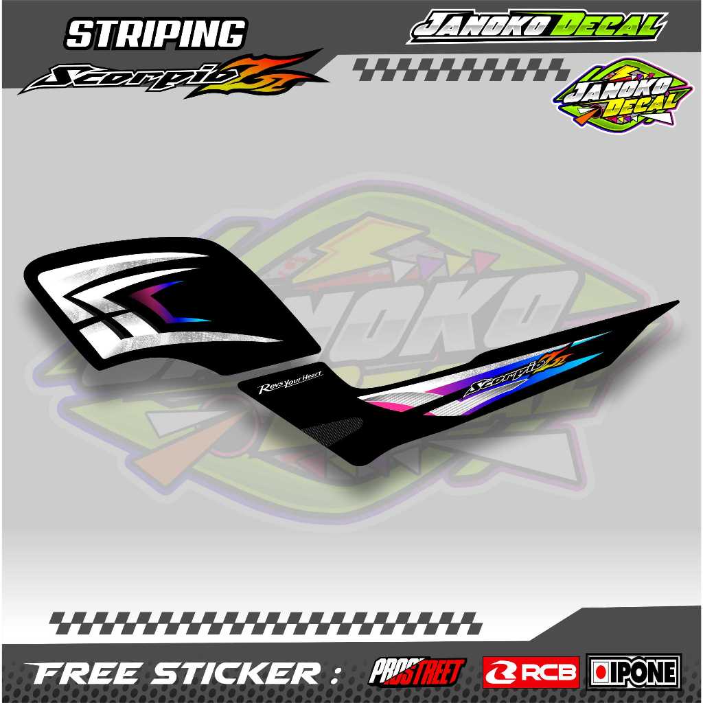 STRIPING VARIASI YAMAHA SCORPIO Z / STICKER LIST VARIASI MOTOR SCORPIO Z