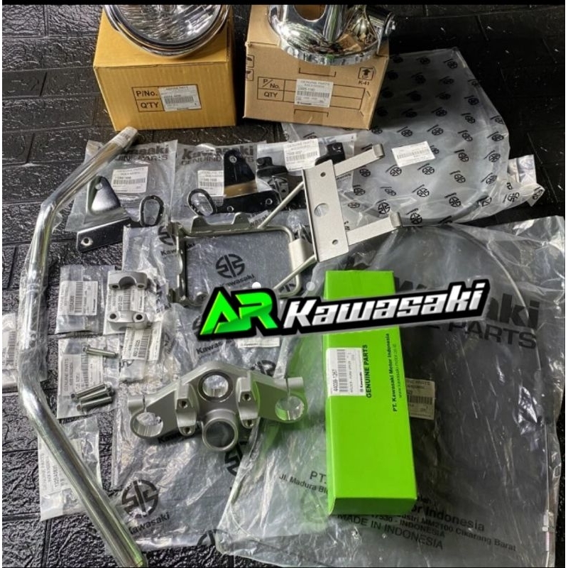 Lampu bulat full set stang segitiga ninja ss original