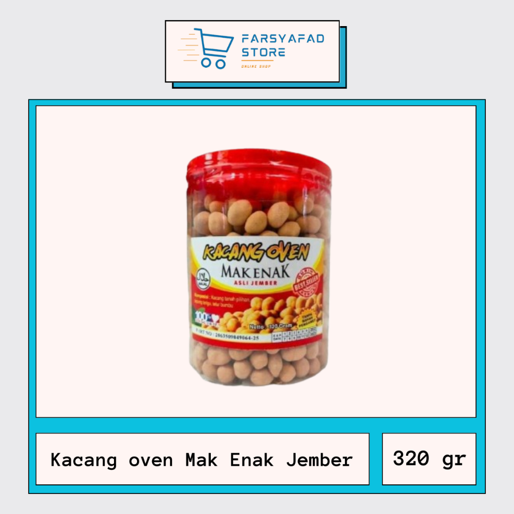 

Cemilan Kacang oven Mak Enak Jember Ukuran 320 gr