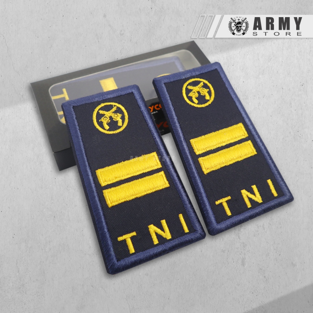 Pangkat Bordir PDH TNI POM AU Lettu Staf