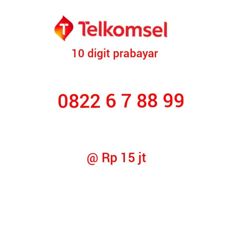 perdana Telkomsel 10 digit 0822678899