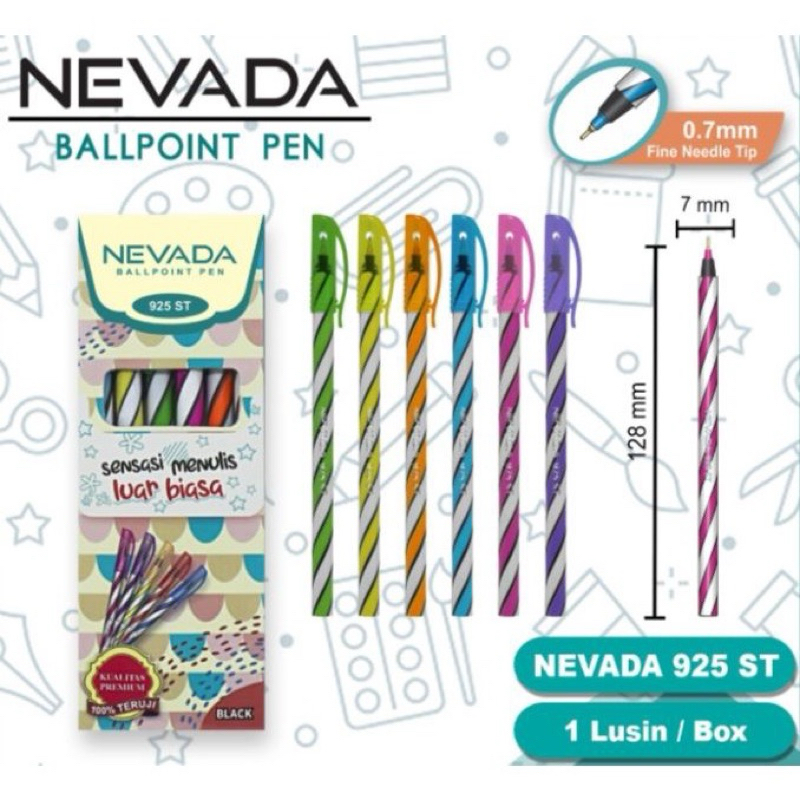 

(12pcs) Pulpen Nevada - Bolpoin Ulir - Bolpen Unik - Pen Lilin Murah 0.7mm