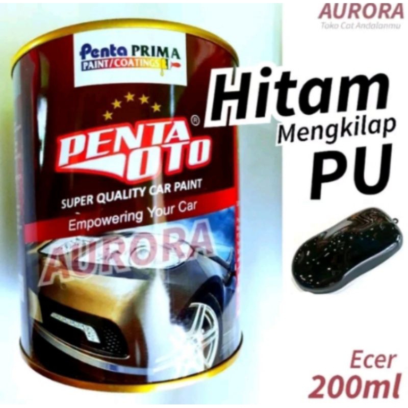 Cat Hitam PU Solid Mengkilap Penta Oto Black Mengkilap