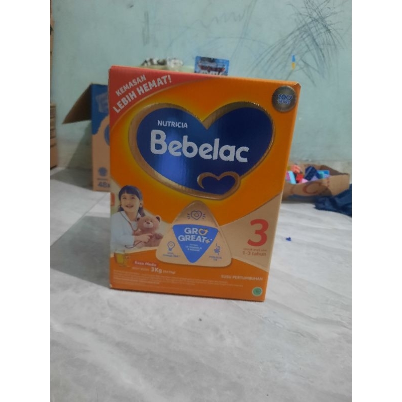 Bebelac 3+ kemasan 3000gr , rasa madu/vanilla