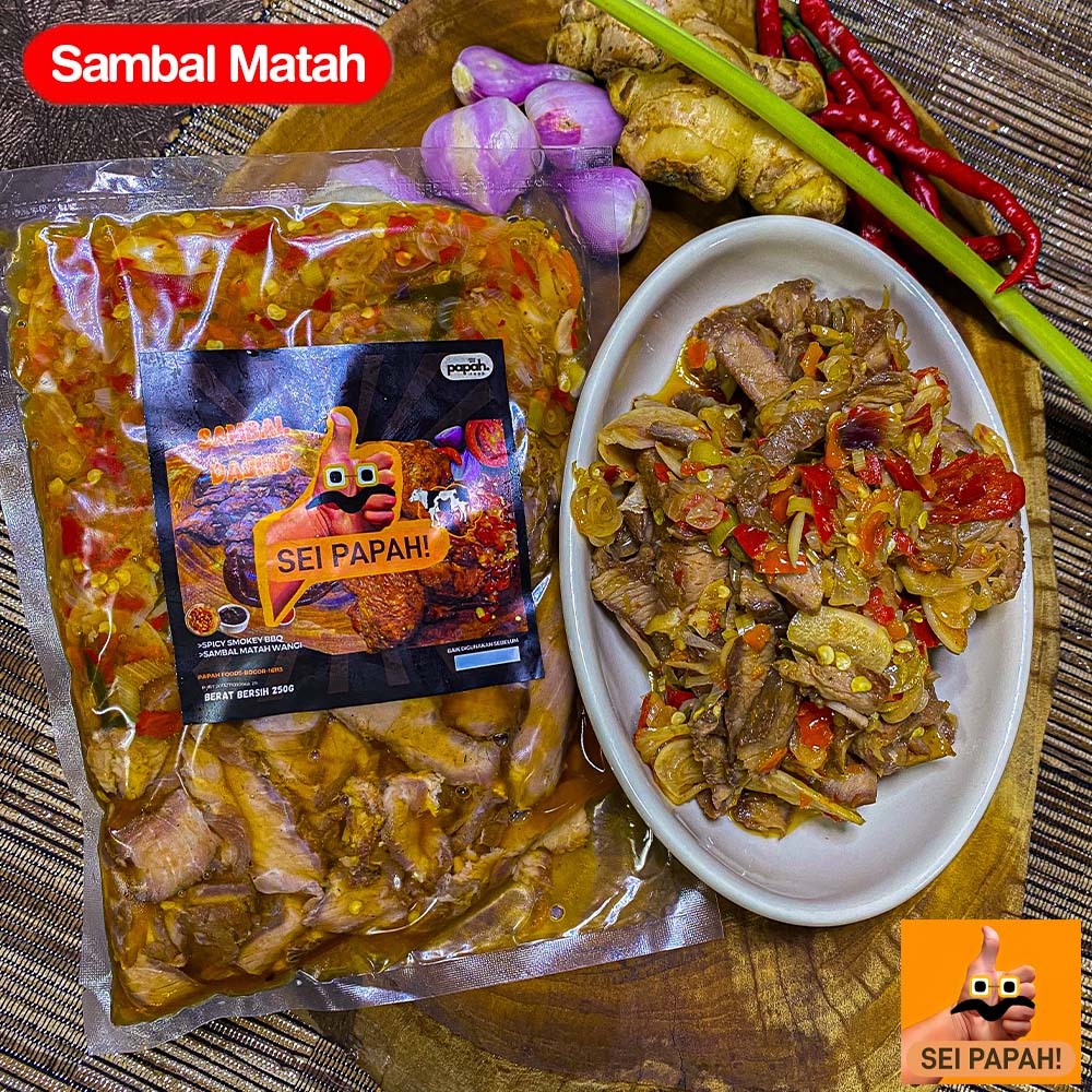 

SEI SAPI DAGING ASAP 250gr SAMBAL MATAH/SPICY BBQ MAKANAN INSTAN DAGING SAPI BEKU HALAL FROZEN FOOD SIAP SAJI SEI PAPAH