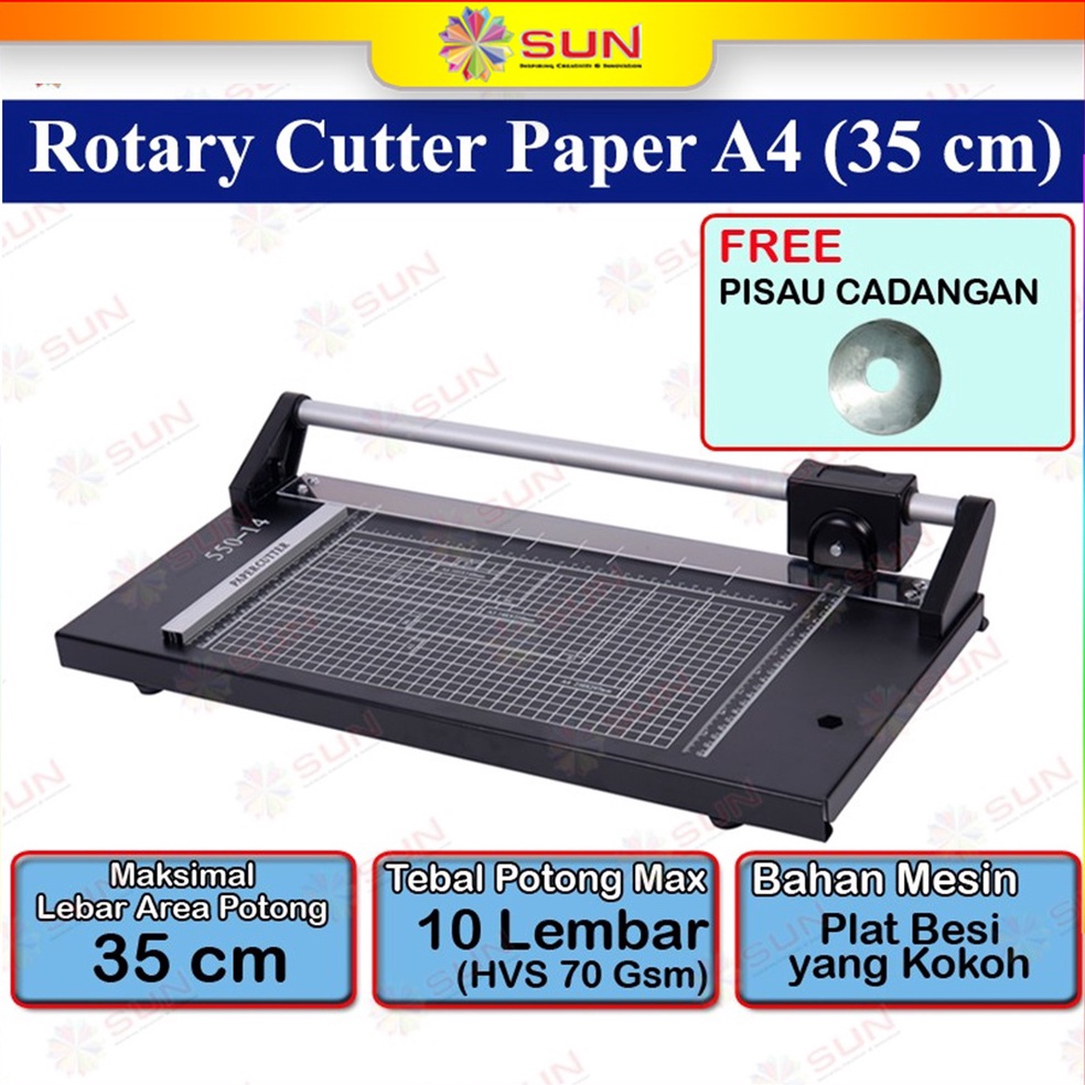 

Rotary Paper Cutter Trimmer A4 A3 vertikal 35 cm Alat Potong Pemotong kertas Hvs Kertas foto Photo glossy Silky Sticker Art Paper A3 A4 A5 A6 Pas Photo 4R ART A2K8