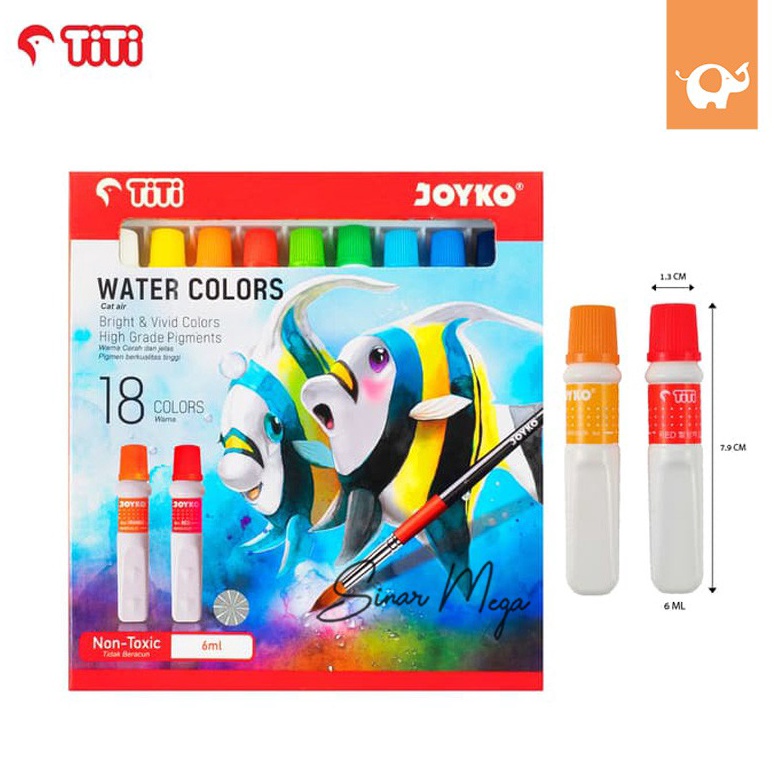 

Joyko Titi Water Color Cat Air WAC6ML18 Warna Colors Murah Berkualitas ART P4P4