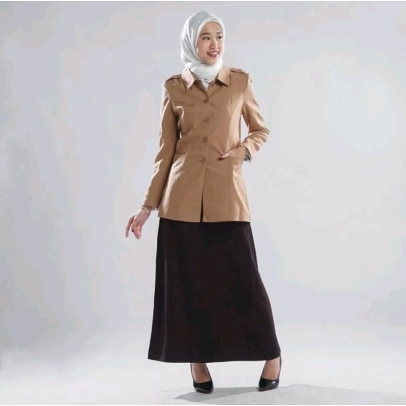 Stelan Blazer Pramuka Pembina/ Baju Seragam Pembina Pramuka Wanita Set Rok dan Celana