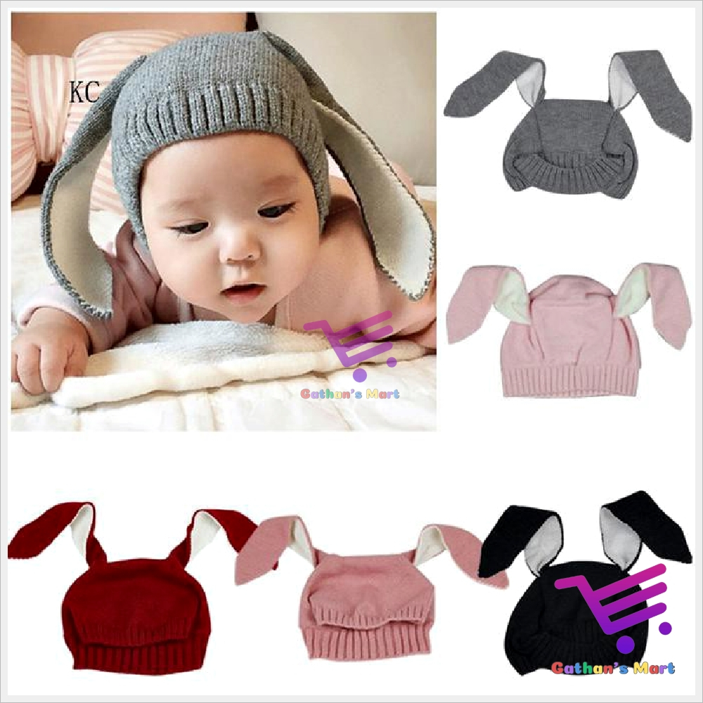 Topi Kupluk Rajut Bayi Kelinci Laki Laki Perempuan Baru Lahir Newborn Lucu Murah Umur 4 5 6 7 8 9 10