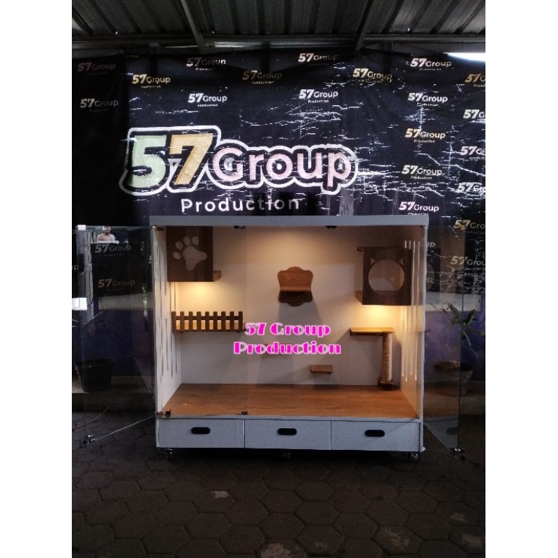 Kandang kucing playground - Rumah kucing unik mewah full mainan