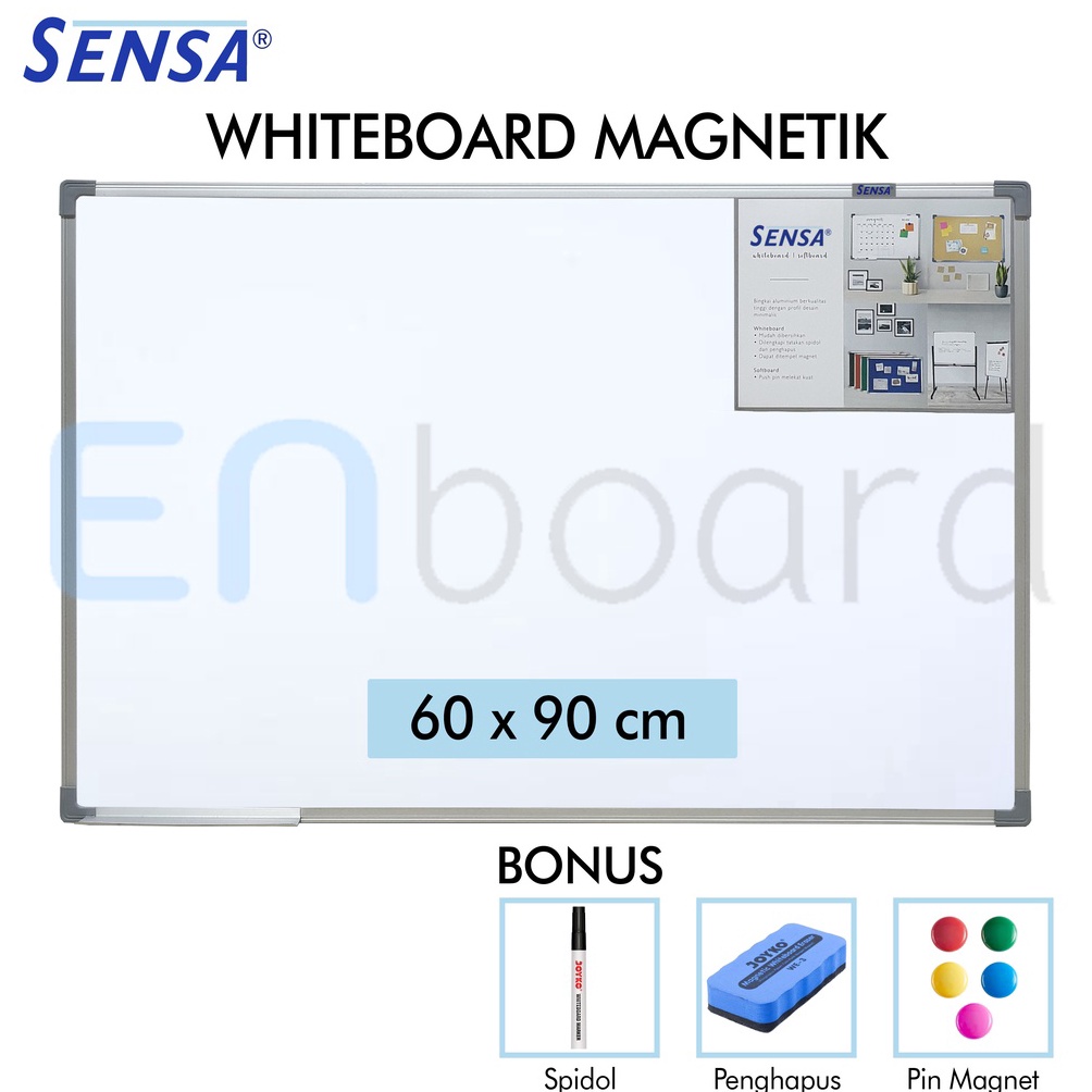 

Papan Tulis Whiteboard White Board Gantung Magnet Single Face Sensa 6 x 9 cm ART J8Z2