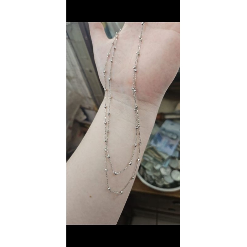 Kalung jedar putih rosegold rose gold 2 layer double layer susun emas asli 375