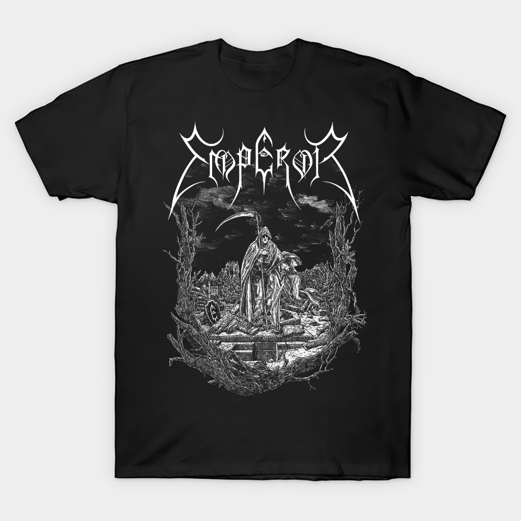 Kaos T shirt musik band black metal emperor