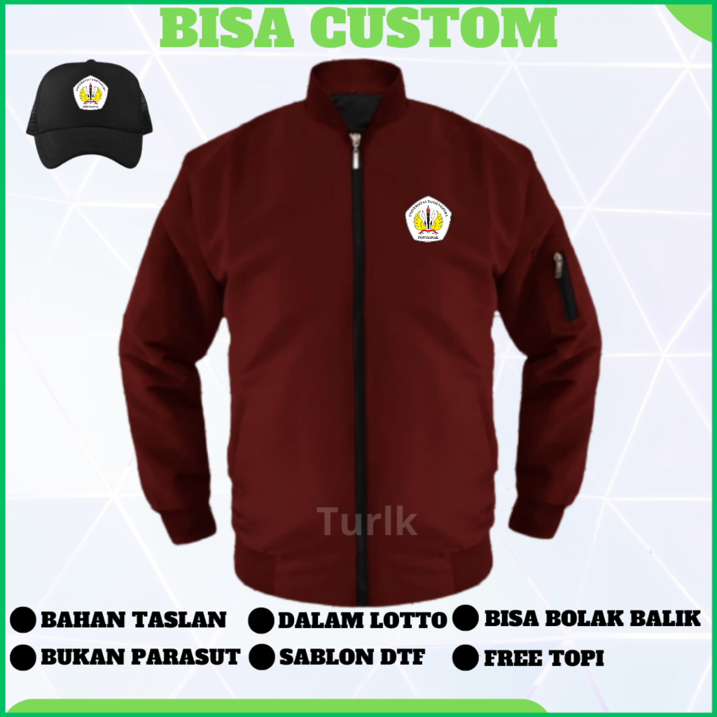 Jaket Universitas Tanjung Pura Pontianak Jaket University Untan Jaket Bomber Custom