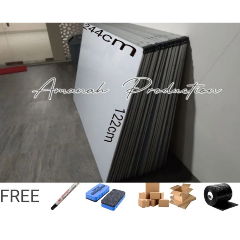 

Papan Tulis Whiteboard Gantung 1 sisi ukuran 122x244 BARU dijamin awet ART H8A9