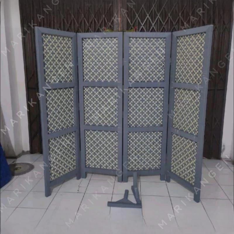 Pembatas Ruangan Rotan Sintetis Pintu 4