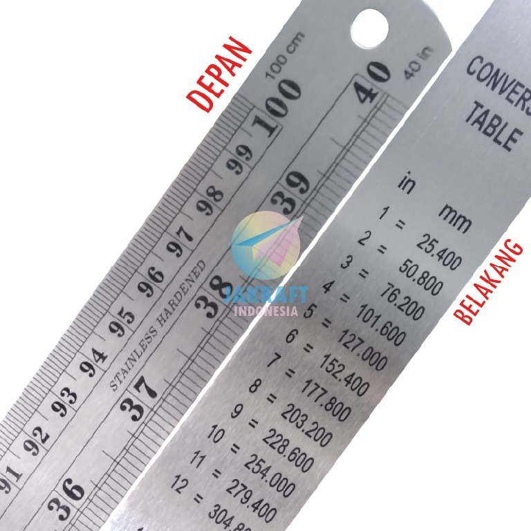 

1 Pcs Penggaris Besi Panjang 1 Cm 1 Meter 4 Inch Label TRIFELO Stainless Steel Ruler ART S2Z7