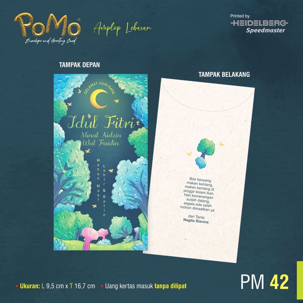 

Angpao Lebaran Amplop Lebaran POMO 42 TANPA FOIL 1 Box isi 555 Pcs ART D3I5