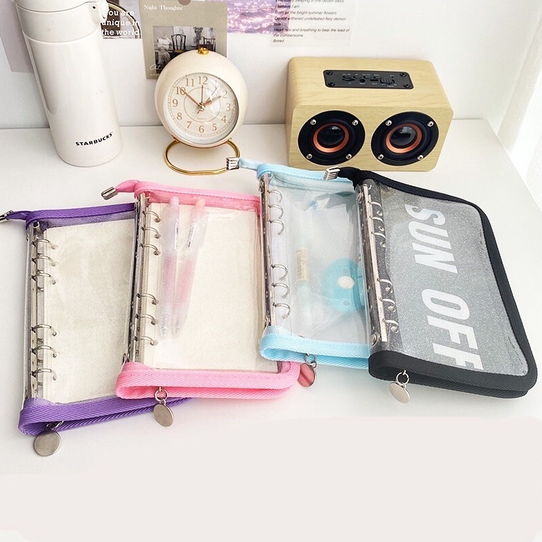 

BINDER ZIPPER GLITER TRANSPARAN WARNA A6 ART X7S9