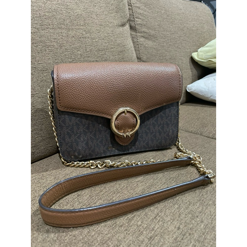 michael kors wanda small crossbody signature brown (PRELOVED)