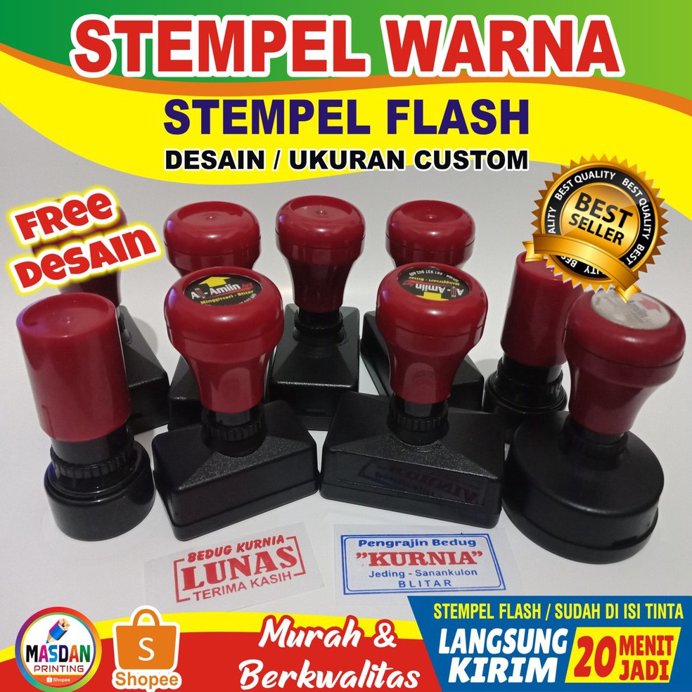 

STEMPEL FLASH CUSTOM 1 WARNA ART A8G7
