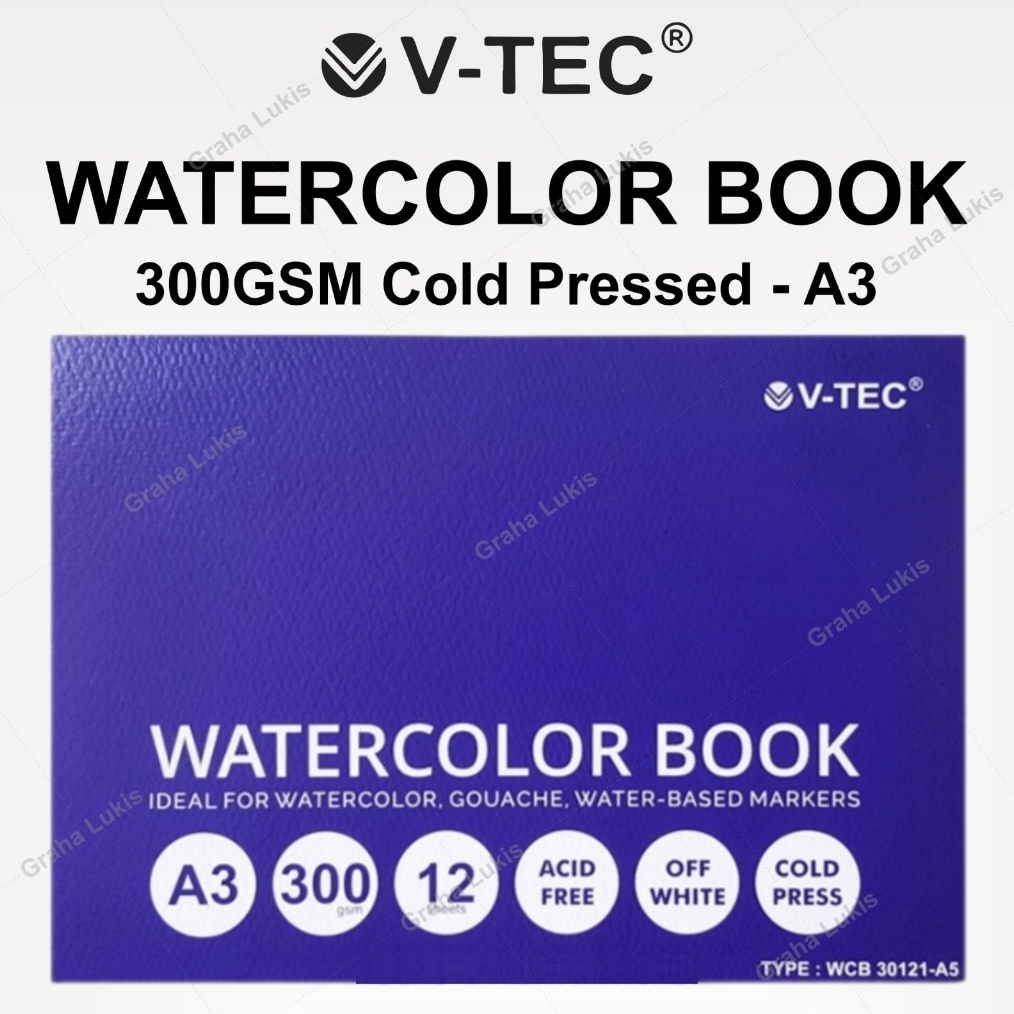 

VTEC WATERCOLOR BOOK A3 3GSM COLDPRESSED ART A3E3