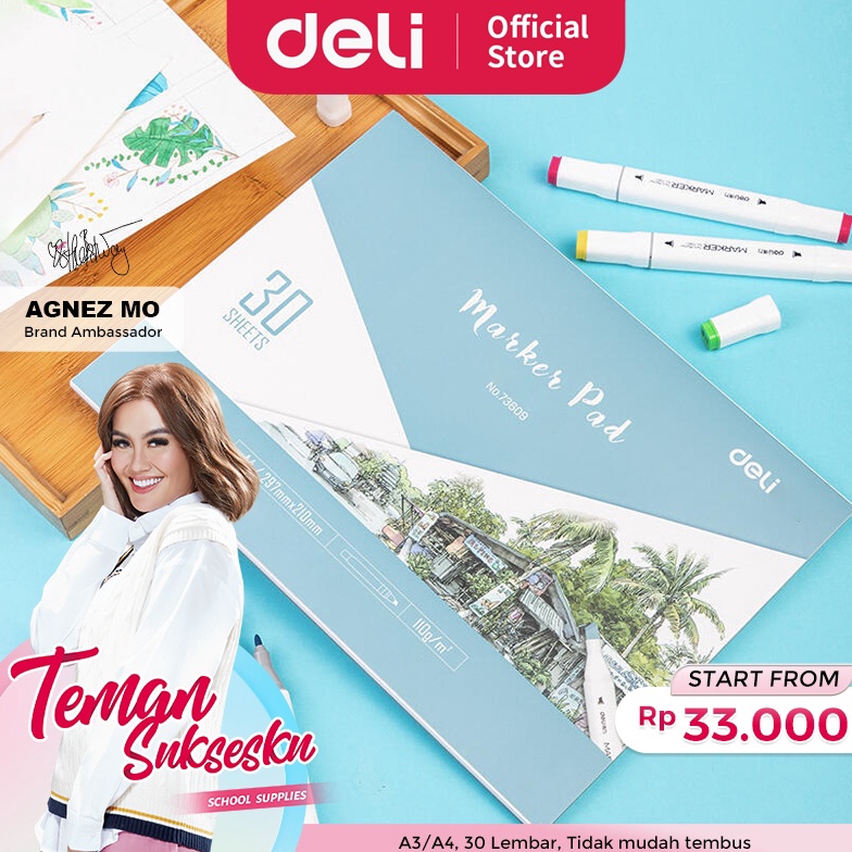 

Deli Marker Pad Drawing Paper Sketchbook Buku Gambar Untuk Spidol Warna 3 Lembar 7369 7361 ART C6A5