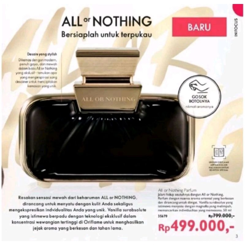 PARFUME ALL OR NOTHING TAHAN LAMA PARFUME WANITA ORIFLAME
