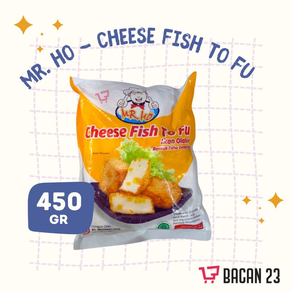 

MR. HO - Cheese Fish To Fu (450 Gr) - Ikan Olahan Bentuk Tahu Dengan Keju