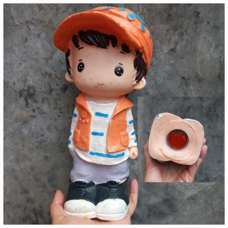 Coin bank celengan Cute Boy with hat coin bank