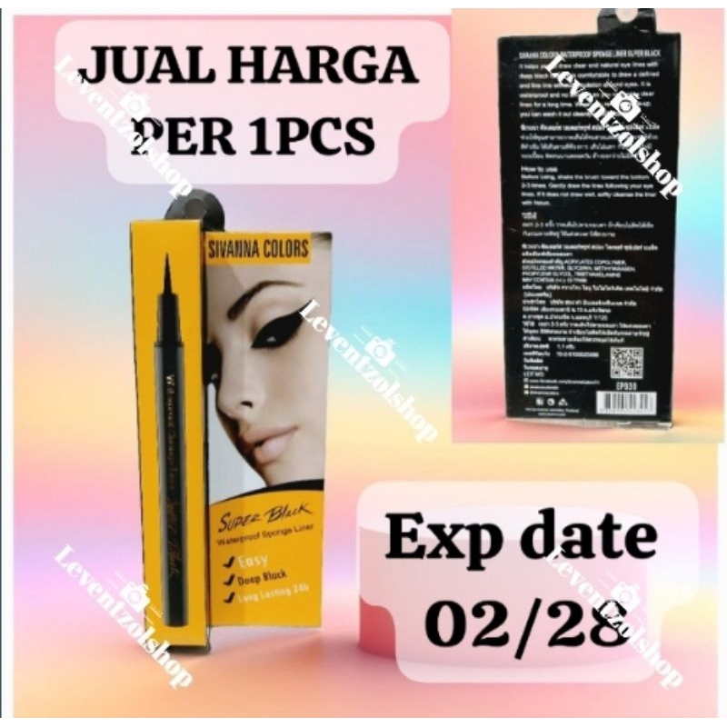 SIVANNA COLORS SUPER BLACK WATERPROOF SPONGE EYE LINER