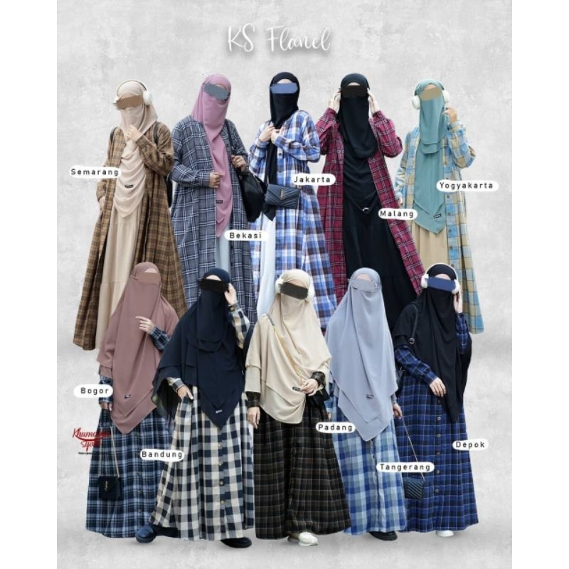 KS FLANEL KHUMAIRA SYARI | Gamis Outer 2in1 | Gamis Katun Flanel | Gamis Flanel Premium | KS Flanel 