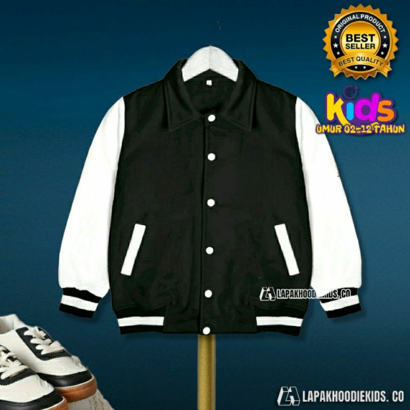 Jacket Varsity Baseball Anak Polos Laki Laki Perempuan