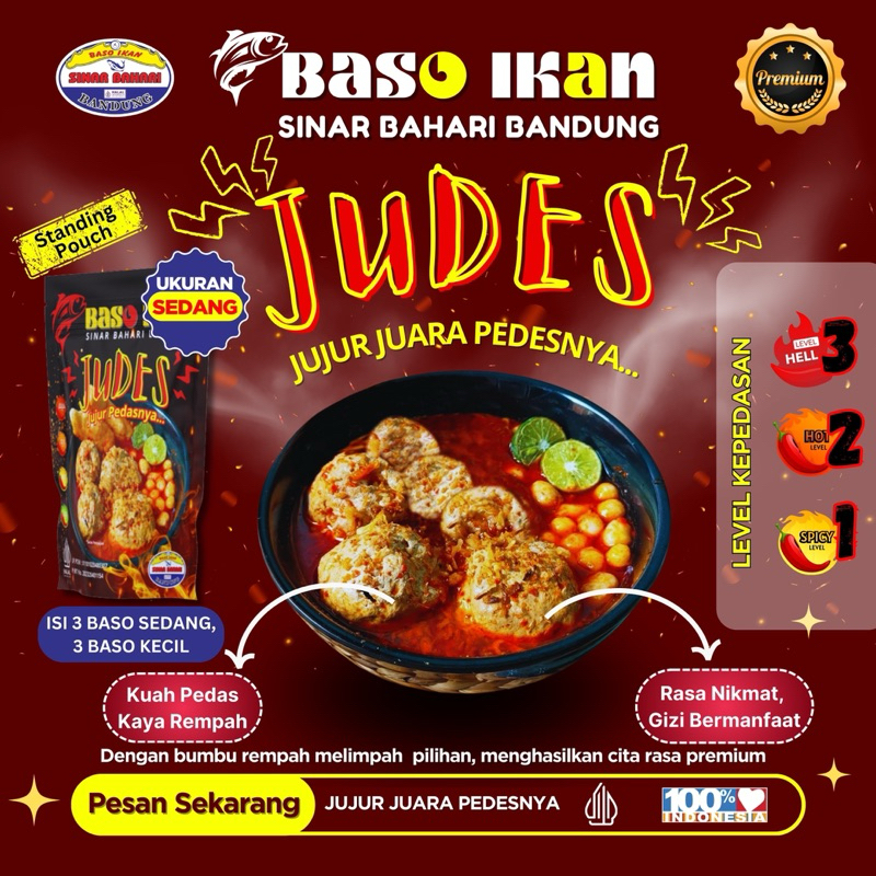 

PAKET SEDANG BAKSO / BASO IKAN SINAR BAHARI BANDUNG JUDES Jujur Juara Pedesnya