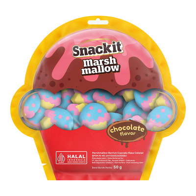 

Snackit Marshmallow Bentuk Gaun Strawberry / Cupcake Cokelat / Ikan Vanilla 50 gr