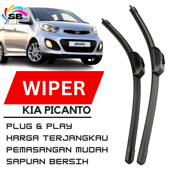 WIPER PICANTO 2013 WIPER PICANTO 2010 WIPER PICANTO 2011 WIPER DEPAN PICANTO 1 SET DEPAN KANAN KIRI 