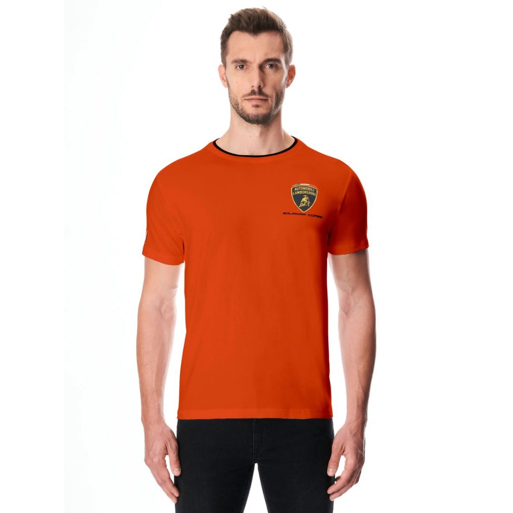 LAMBORGHINI 100% Original ITALY Baju Kaos TShirt Pria Orange