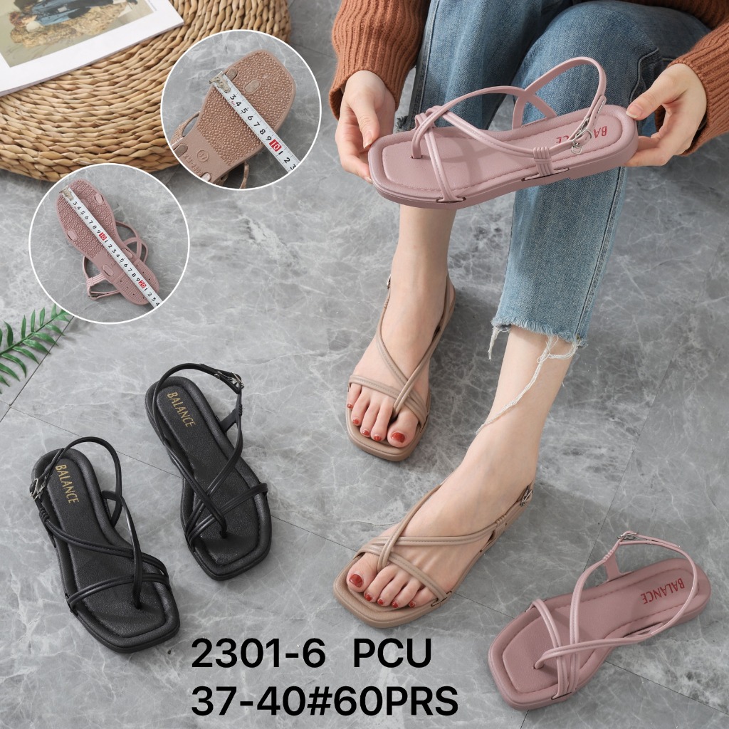 Sandal Jepit Tali dengan Tali Belakang Wanita / Sandal Jepit Karet Tali Belakang Balance 2301-6
