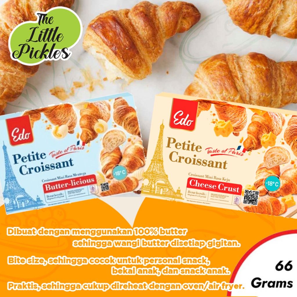 

Edo Petite Croissant Cheese Crust atau butterlicious 66 Gr