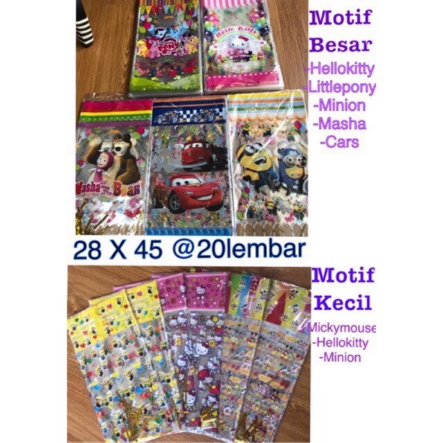 

OPP Ulang Tahun Jumbo 28x45 Plastik Snack Ultah / Souvenir Ulang Tahun Karakter