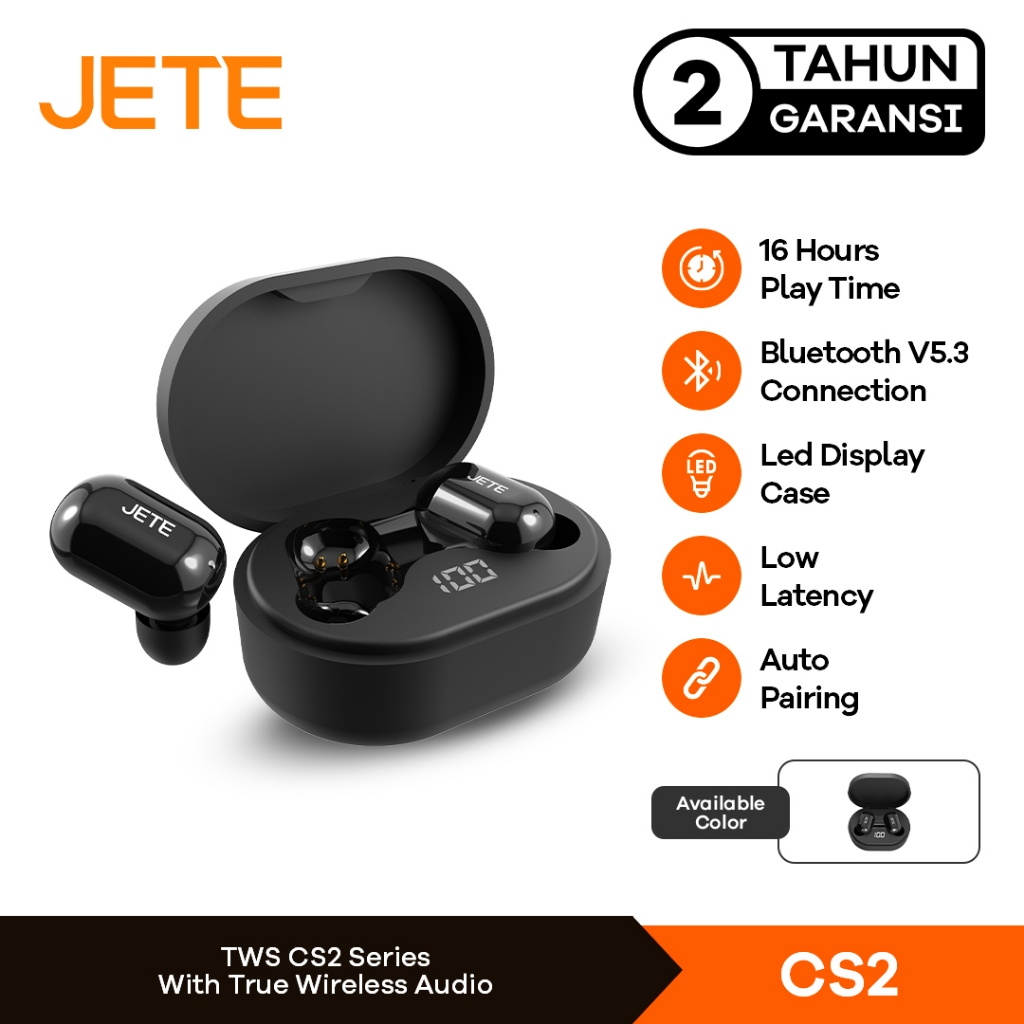 TWS JETE CS2 Earbuds Headset Bluetooth - Garansi 2 Tahun