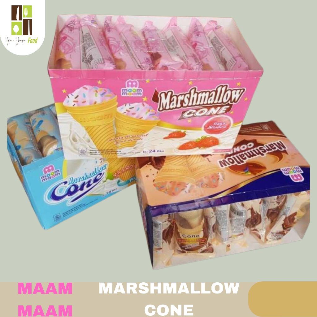 

Maam Maam Marshmellow Cone / Permen Marsmellow / Dengan Wafer Cone BOX