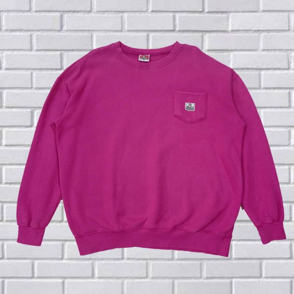 CREWNECK BEN DAVIS POCKET, PINK, SIZE XL (SECOND BRANDED) CN0032