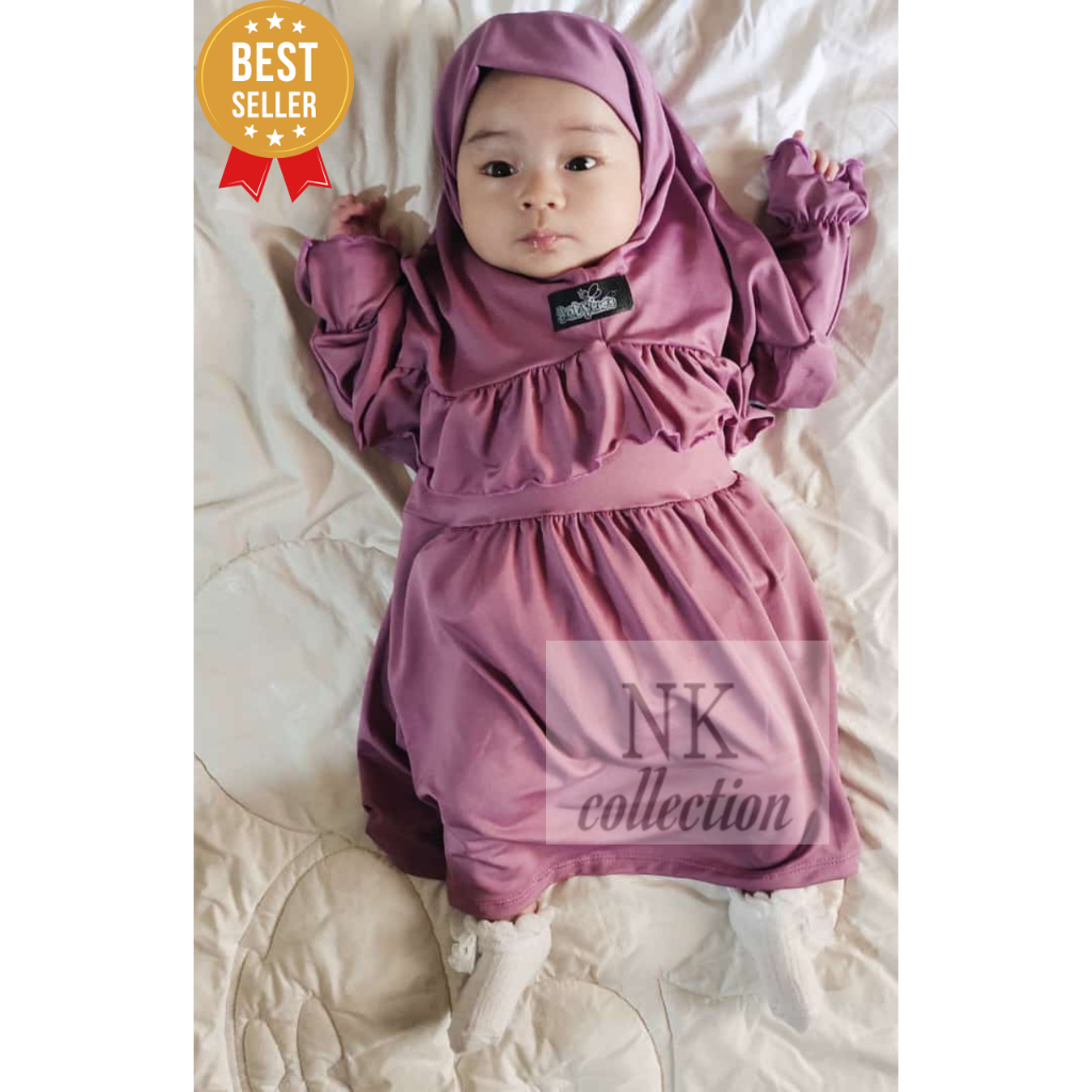 GAMIS ANAK BAYI PEREMPUAN TERLARIS,TERLUCU,GAMIS MUSLIM AQIQAHAN BAJU BAYI GAMIS PREMIUM