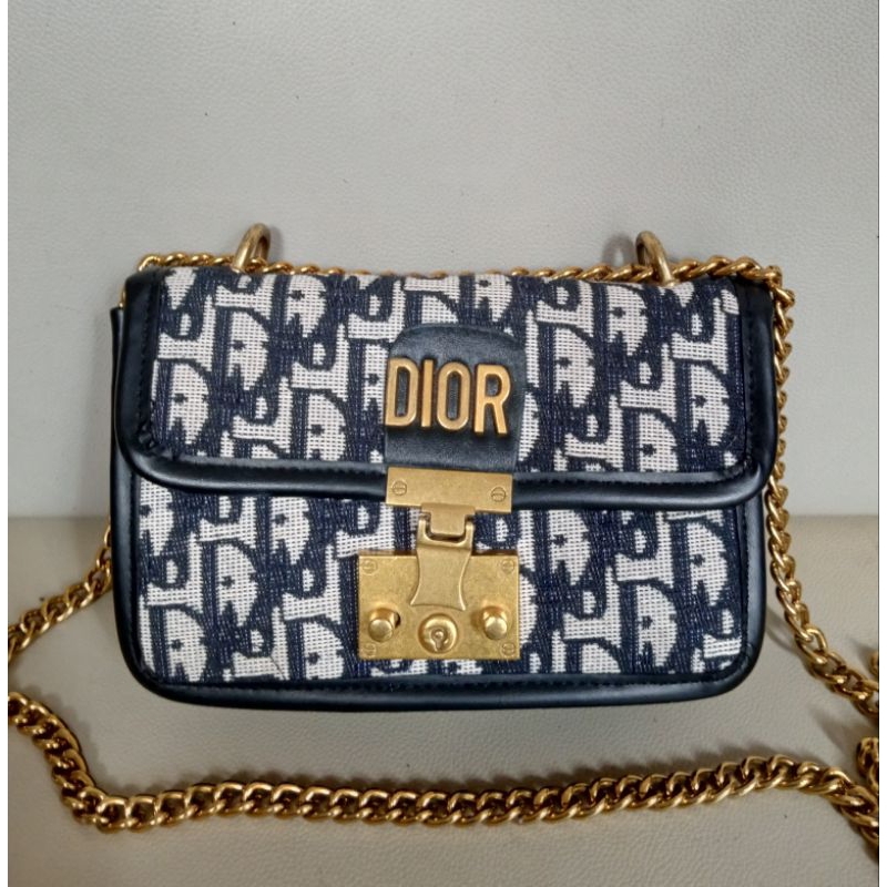 TAS SLING RANTAI KANVAS EMBOS KULIT