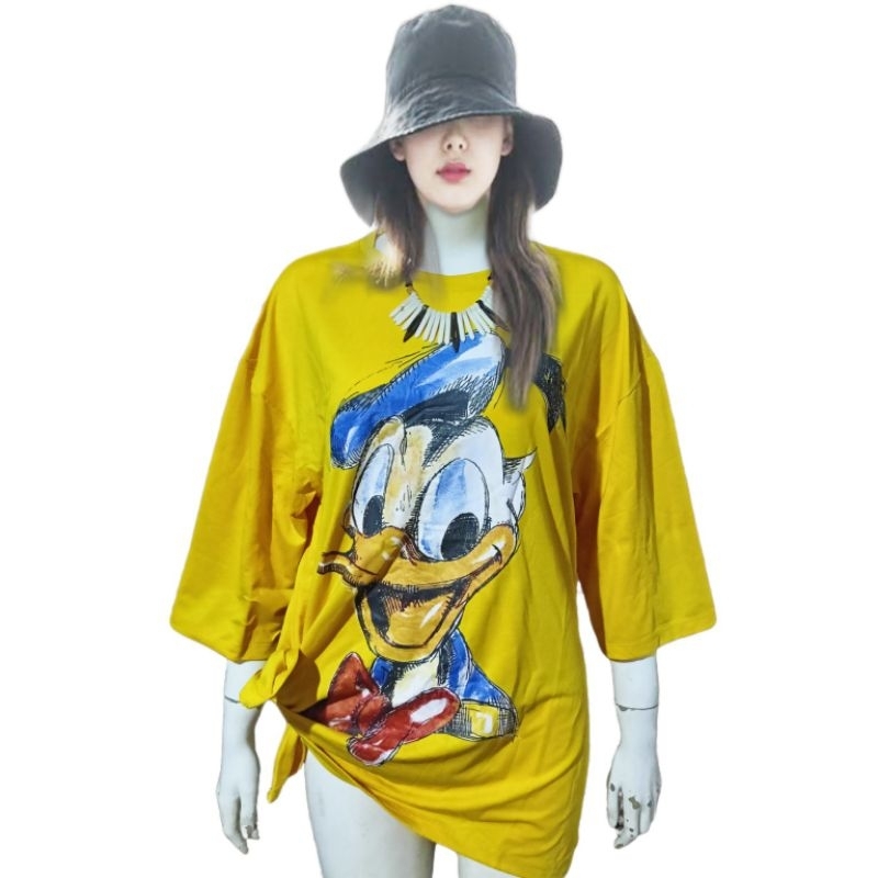 Kaos Oversize Wanita Jumbo Lengan 7/8 Bahan Katun Balon Adem