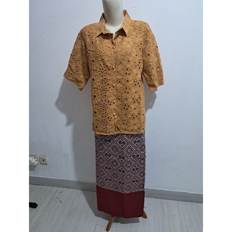 Atasan Wanita Kemeja Semi Brokat Brukat Bangkok BKK