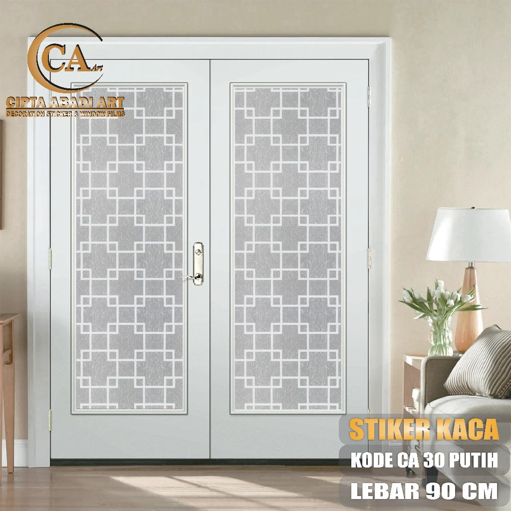 Stiker Kaca Sandblast Motif Kotak Minimalis Sticker Jendela Pintu